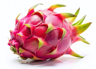 Fresh Dragon Fruit - Vibrant Pink Tropical Fruit on White Background
