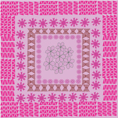 Flora seamless pattern in pink