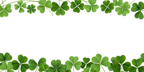 green shamrocks with subtle shading arranged in a decorative border