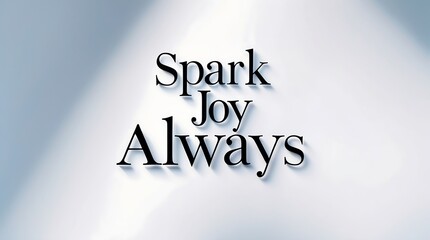 Fototapeta premium Creative typography design featuring the words spark joy always in elegant font style