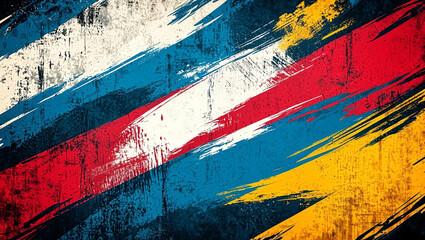 Naklejka premium Modern Colorful Sport Grunge Brush Pattern, Graphic Urban Texture. Bright Chaos Dirty Background with Copy space