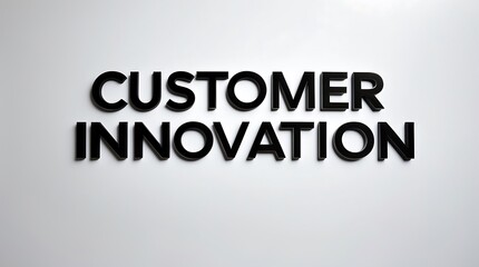 Customer innovation displayed on a modern wall with bold typography in an office setting