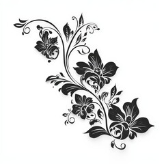 Design of floral vignette illustration isolated on white background