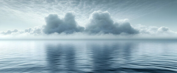 Fototapeta premium Vast Gray Cloudy Sea Horizon