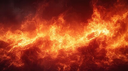 Fototapeta premium Vibrant orange flames engulfing the darkness with fierce intensity and energy