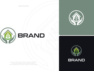 Green Home Building Logo Modern Structure	

