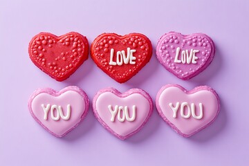 Romantic Valentine's Day Heart-Shaped Cookies Love You Sweet Treats