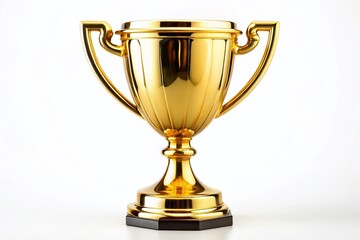 Golden Trophy Cup Winner Cutout - Achievement Award Celebration Stock Photo