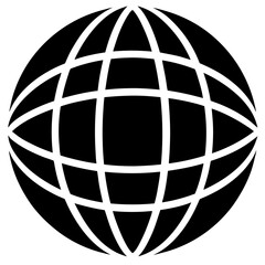 globe icon vector silhouette on white