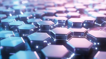 Fototapeta premium Abstract Hexagon Network: Futuristic Technology Background