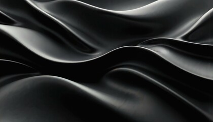 Fototapeta premium Close-up of smooth black curved surfaces creating a futuristic pattern