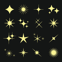 Sparkle shiny star icon vector graphic modern and luxury element