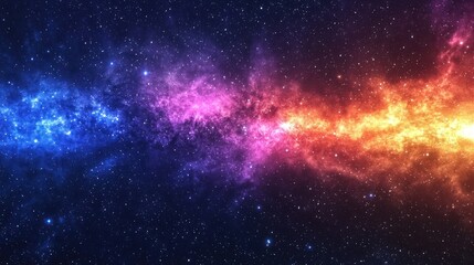 Fototapeta premium A starry night sky with a vibrant aurora borealis and cosmic colors blending in the horizon.