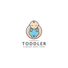 sleeping baby mascot logo, sleeping baby logo comfortably on a pillow, sweet dream illustration