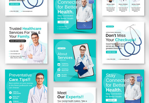 Modern Healthcare Social Media Post Template Design