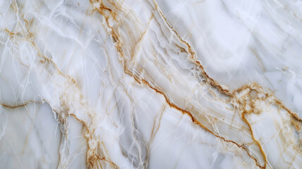 Naklejka premium Close up view of polished white and gold marble surface