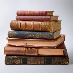 Collection of vintage books showcasing historical literature 