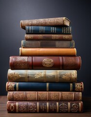 Collection of vintage books showcasing historical literature 