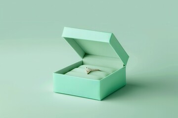 Open gift box revealing elegant ring minimalist studio mockup photography