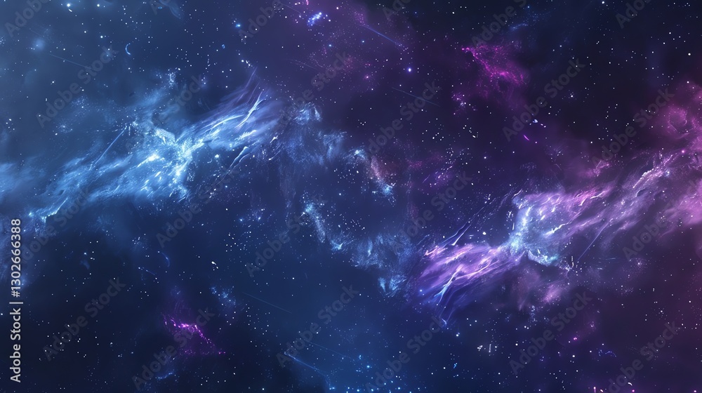 Canvas Prints a cosmic background with swirling clouds and sparkling stars.