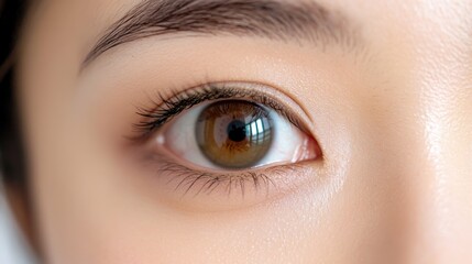 Fototapeta premium A Close Up View Of A Brown Eye