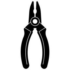 Versatile Hand Tool Pliers Icon Black Silhouette Vector for Design Use.
