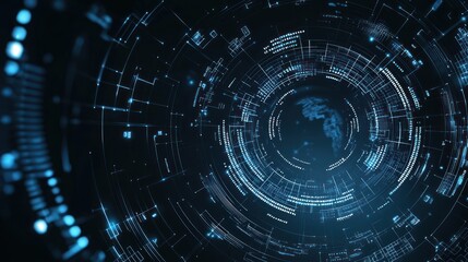 Fototapeta premium Futuristic Digital Interface with Abstract Data Visualization Elements