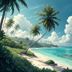 landscape tropical vacation palm summer
