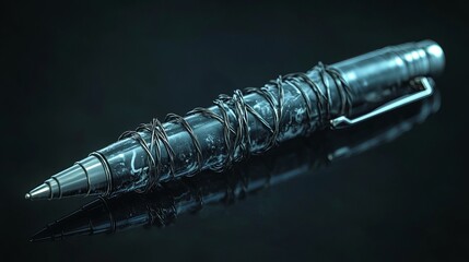 Fototapeta premium Pen with Barbed Wire Symbolizing Restricted Writing