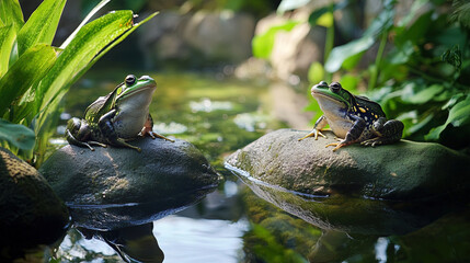 Two Frogs in a Pond