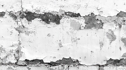 Fototapeta premium Cracked and Peeling White Paint on Old Wall Surface Texture