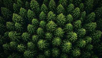 Aerial View of Evergreen Forest Canopy