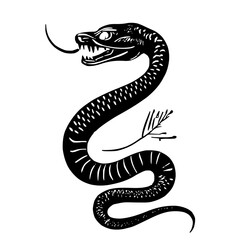 Fototapeta premium An illustration featuring a black Snake hieroglyph silhouette set against a clean white background depicting a coiled snake with detailed scales and head, symbolizing wisdom and the goddess Wadjet.