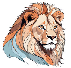 Fototapeta premium Lion Vector Art with Vibrant Colour Illustration