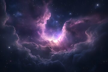 Obraz premium Ethereal Cosmic Nebula Enveloping Boundless Interstellar Space in Epic Grandeur