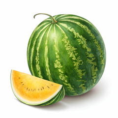 watermelon isolated on white with clipping path