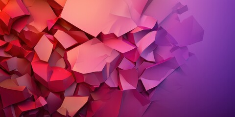 Naklejka premium A vibrant abstract background featuring fragmented shapes in shades of red and purple, creating a dynamic and modern visual effect.