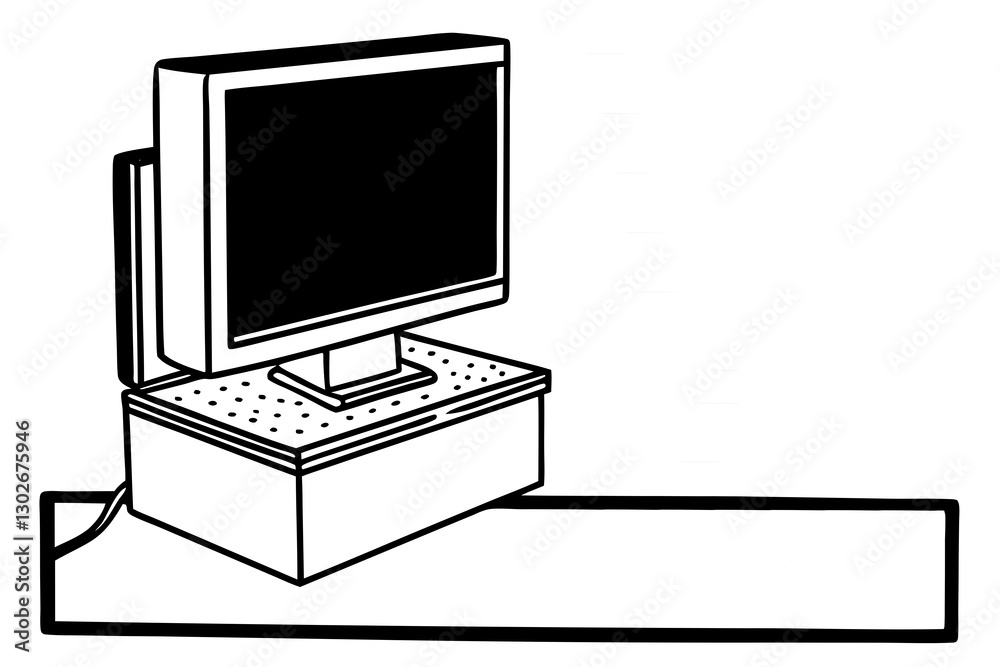 Fototapete working computer with space for text on white