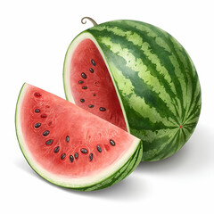 watermelon isolated on white with clipping path