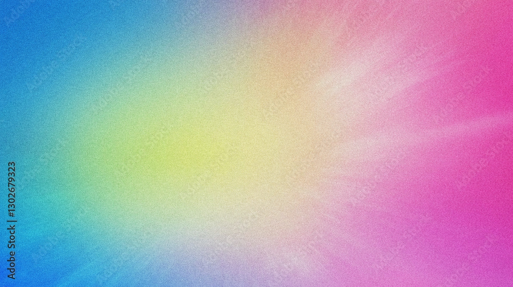 Poster Bright and Colorful Abstract Background with Gradient Hues of Blue, Green, Yellow and Pink for Creative Use with a grainy gradient abstract noise texture Background banner wallpaper backdrop