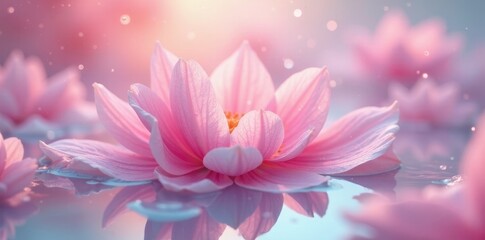 Swirling pastel petals dance in a milky, dreamlike bath , serenity, botanical, dreamy