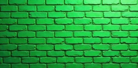 Fototapeta premium Textured vibrant green brick wall, ideal modern backdrop , abstract, design, uneven