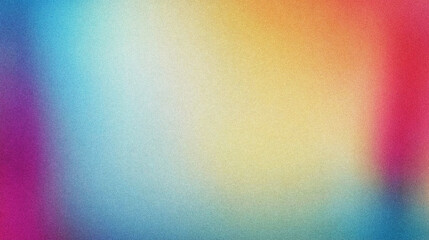 Fototapeta premium Vibrant Abstract Background with Soft Blurred Colors in a Dynamic Gradient of Blue, Yellow, and Pink Hues with a grainy gradient abstract noise texture Background banner wallpaper backdrop