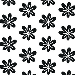 Minimalist Black Floral Silhouette Design on White Canvas