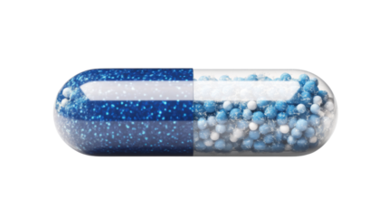 blue pills isolated on white background