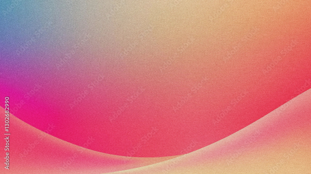 Poster Abstract Gradient Background in Soft Pink, Blue, and Orange Tones with Smooth Curves and Textured Appearance with a grainy gradient abstract noise texture Background banner wallpaper backdrop