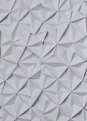 White origami paper background. 3d rendering, 3d illustration. Geometric Origami Pattern