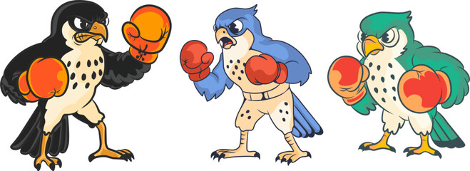 Falcon bird boxing mascot