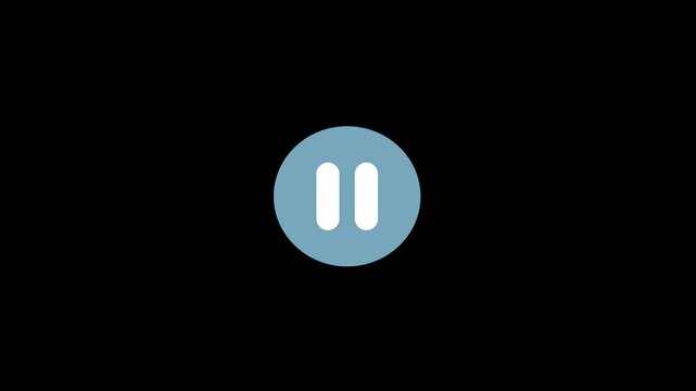 Mouse clicking video play and pause button with chroma key, green screen and alpha channel 4k animation