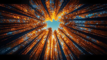 Autumn Forest Canopy Sunlight